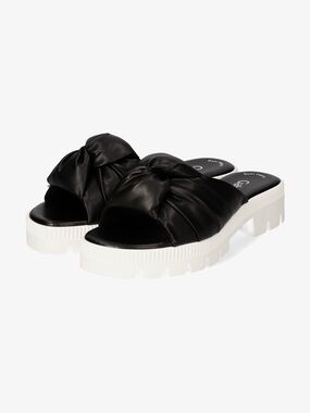 Gabor Black Mules /  Slide Sandals with White Lug Sole
